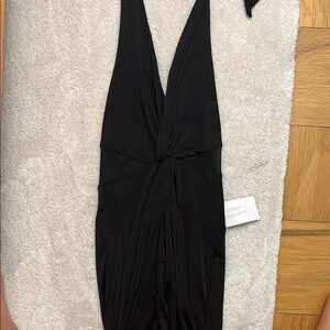Club L London Black Sheath Halter Dress